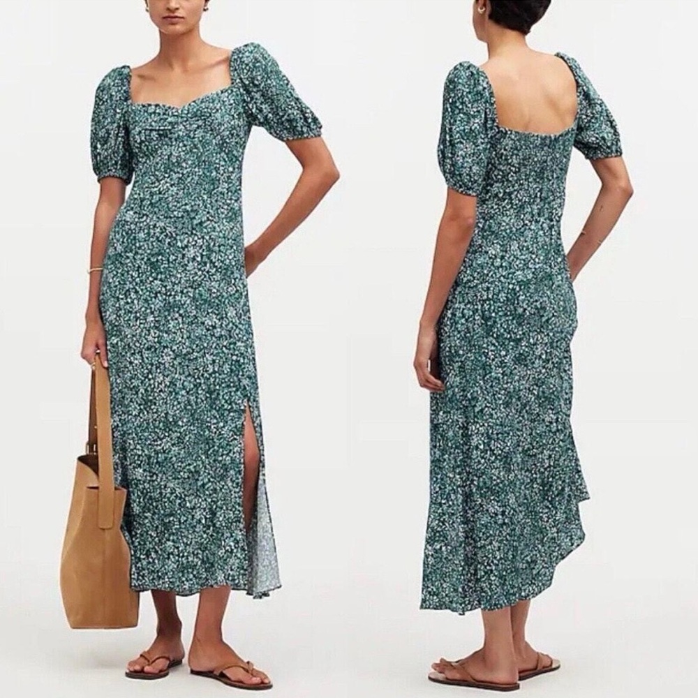 Madewell Puff Sleeve Sweetheart Dress